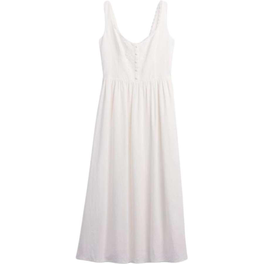 GAP Slip Dresses Women's White V Neck Moderate Midi Skirt