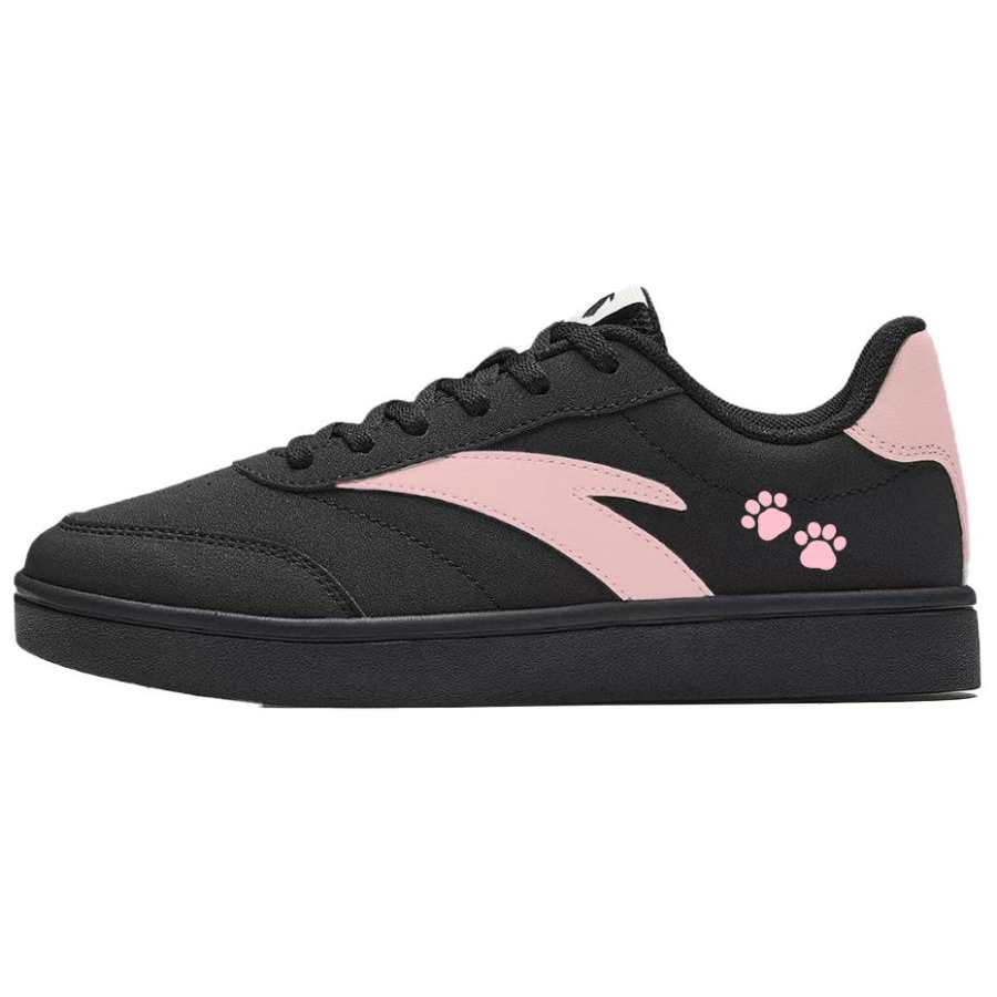 Anta Active Pink Kitten Paw Cushioning Slip Resistant Low top Skateboard Shoes Unisex Black