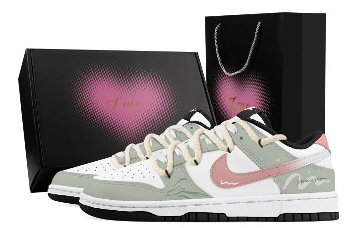 Nike Nike Dunk Misty Starry Wild Heart Box Synthetic Leather Abrasion Resistant Slip Resistant Low top Skateboard Shoes