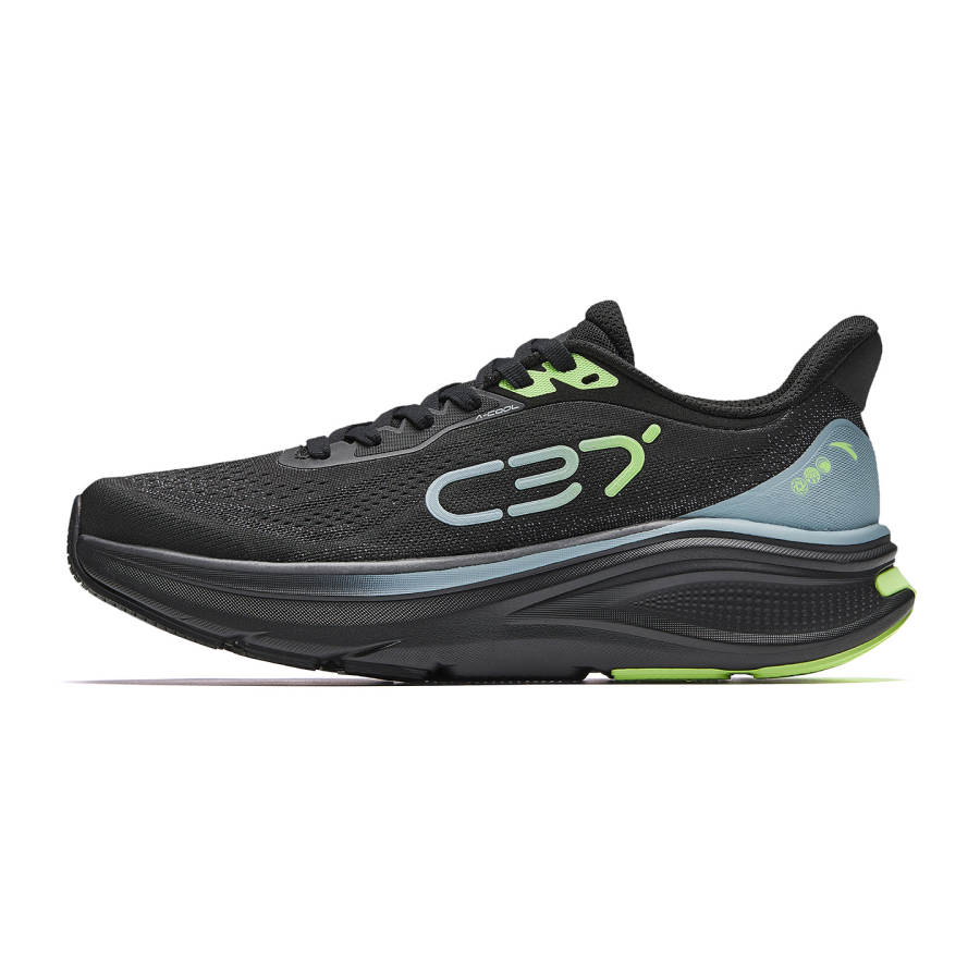 Anta Textile, Rubber Low top Running Shoes Men's Black Blue Green