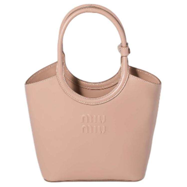 MIU MIU Ivy Cow Leather Handbag Large Women's Cameo Brown