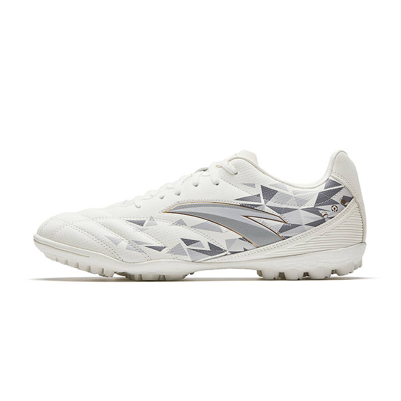 Anta Synthetic Leather Soccer Shoes Men's Ivory White