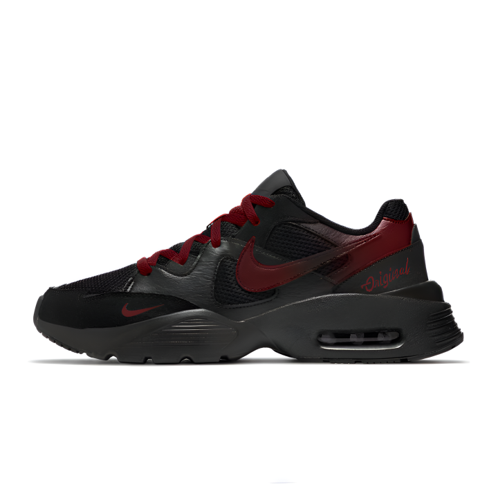 Nike Nike Air Max Fusion Textile, Mesh Abrasion Resistant, Breathable, Slip Resistant Low top Running Shoes Men's Black Red