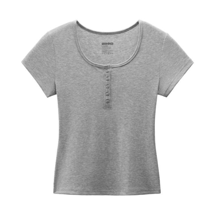 BANANA IN T Shirts Women's Henry Collar Moderate
