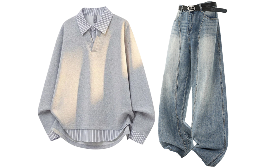 GWAF GWAF Sweatshirt Sets Unisex Shirt Collar Moderate