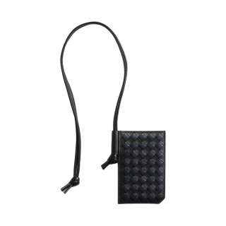 Bottega Veneta Intrecciato Calfskin Card Holder Men's Black & Midnight Blue
