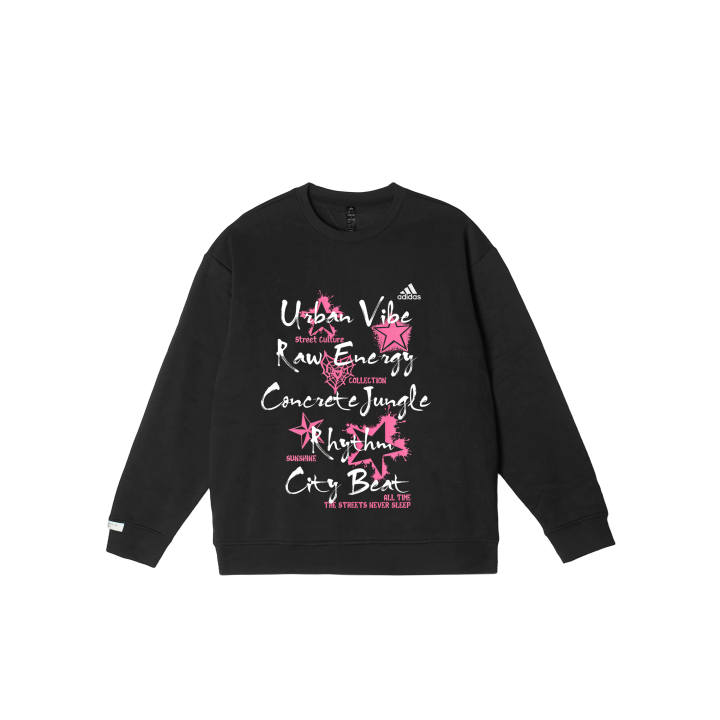 Adidas Adidas LABEL Sweatshirts Unisex Black Crew Neck Moderate Regular