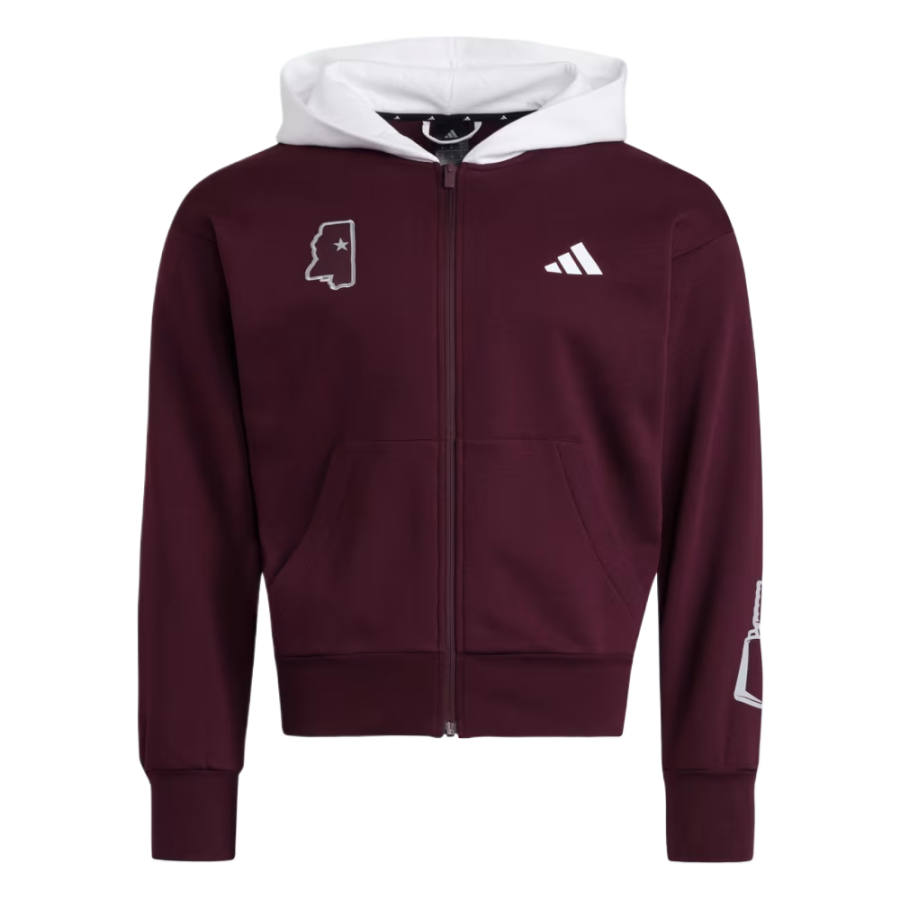 Adidas Adidas Sweatshirts Men's Team Burgundy/White Hooded Non Detachable Moderate Regular