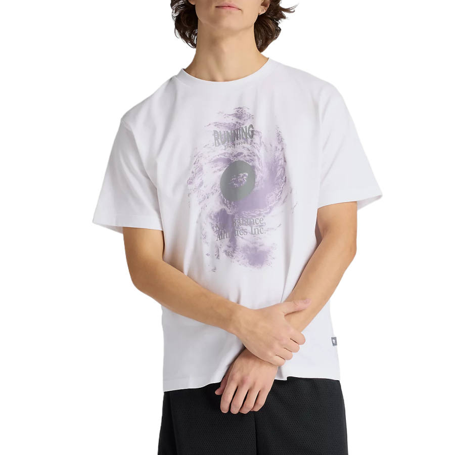 New Balance New Balance T Shirts Men's White Crew Neck Moderate