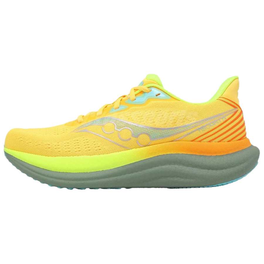 Saucony Triumph Victory 23 Breathable Running Shoes Men's Yellow Orange