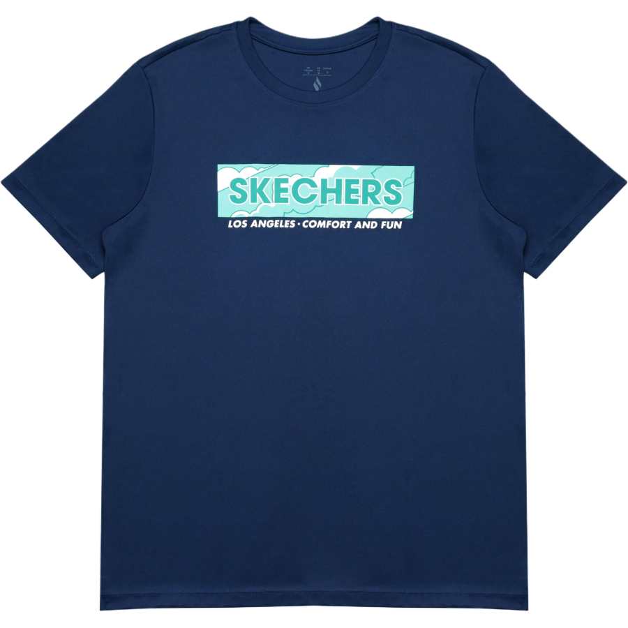 Skechers T Shirts Men's Marine Blue Crew Neck