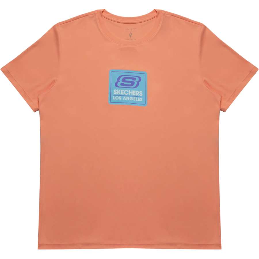 Skechers T Shirts Unisex Papaya Orange Pink Crew Neck