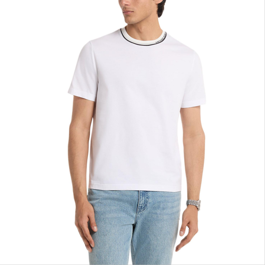 MICHAEL KORS T Shirts Men's White Crew Neck Moderate Straight Fit