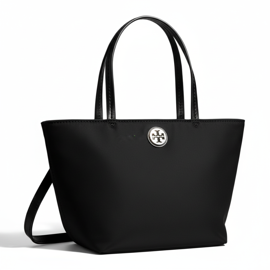 TORY BURCH Brand Logo Nylon Tote Handbag Mini Women's Black