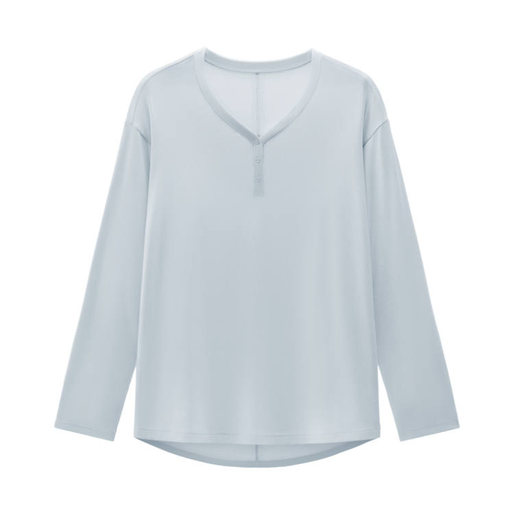 BANANA IN T Shirts Women's Henry Collar Moderate