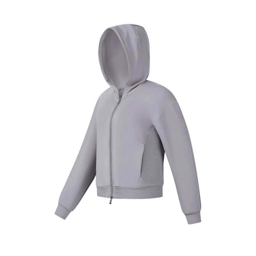 FILA Fitness Sweatshirt Jacket Women's Dark Purple Gray