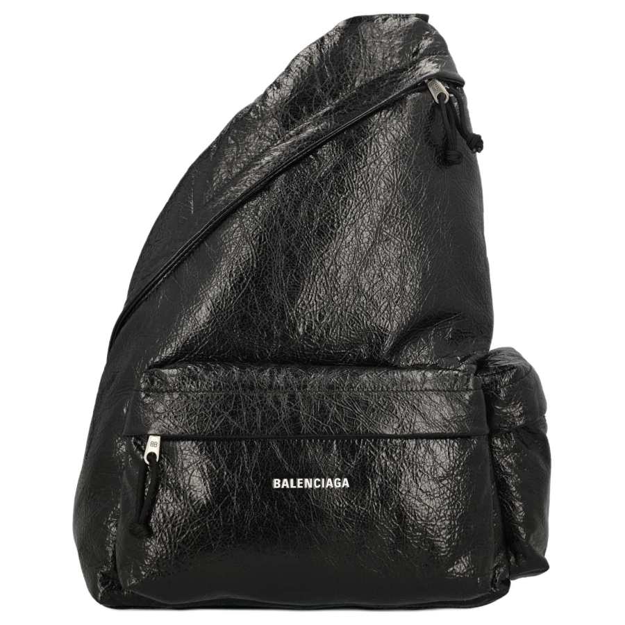 Balenciaga Leather Sling Bag Men's Black