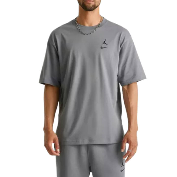 Jordan Jordan T Shirts Men's Cool Gray/Black Crew Neck Moderate