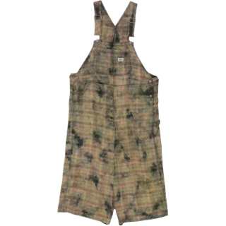 R13 plaid short overalls