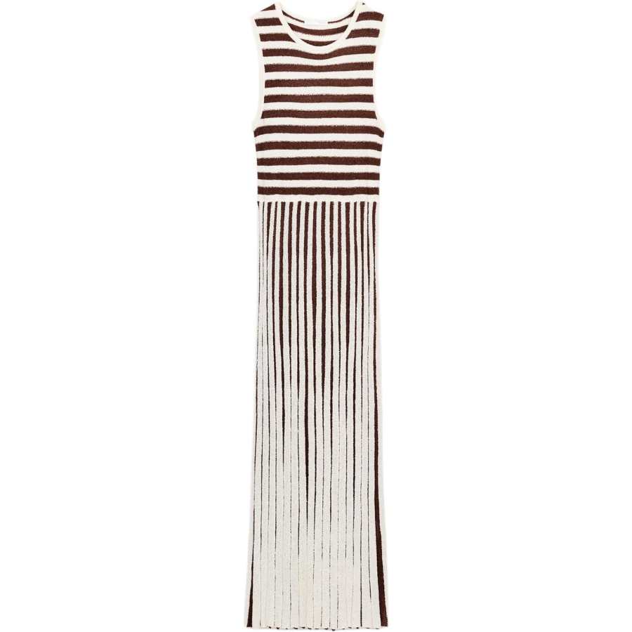 ZARA Sleeveless Dresses Women's Nude/Brown Crew Neck Moderate
