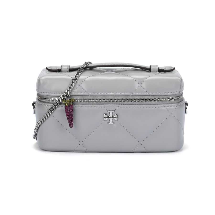 TORY BURCH Kira Calfskin Crossbody Bags Women's Light Gray