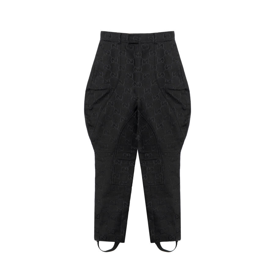 GUCCI GUCCI Logo Embossed Stirrup Pants Black