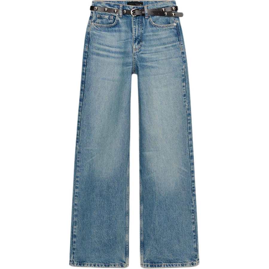 ZARA Jeans Women's Light Blue Moderate Straight Fit Pants