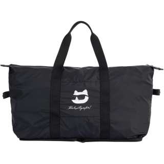 KARL LAGERFELD / Karl Lagerfeld Jeans Fabric With Cow Leather Travel Bag Women's Black