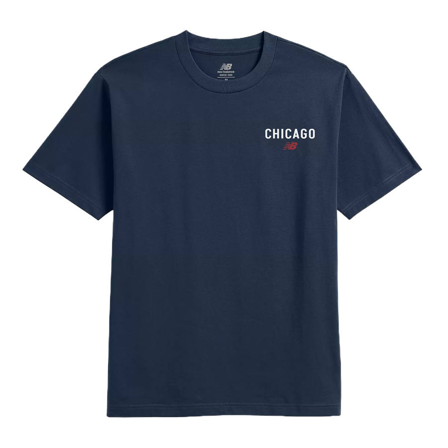 New Balance New Balance T Shirts Men's Marine Blue Crew Neck Moderate
