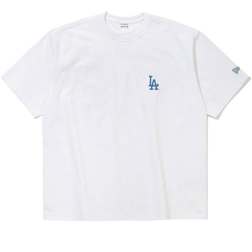 New Era SS26 MLB LA Dodgers Team Flag T Shirt White T Shirt Korean Style Unisex