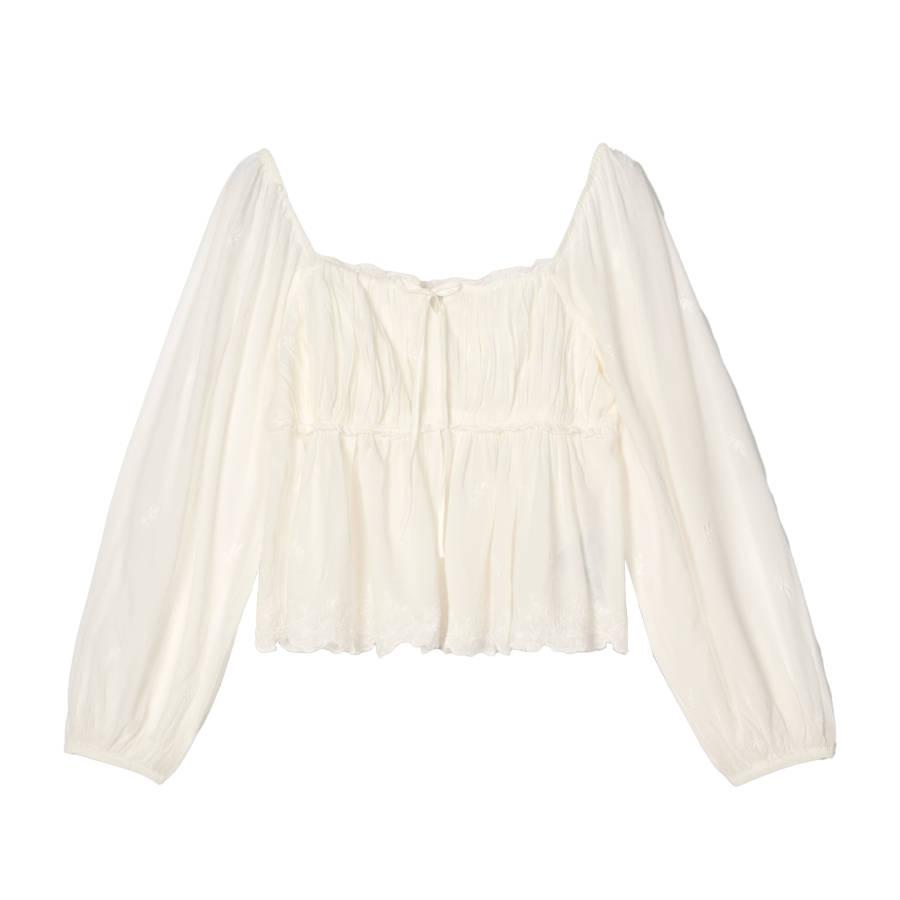 Levis Levis Chiffon Shirts Women's White Square Collar Moderate