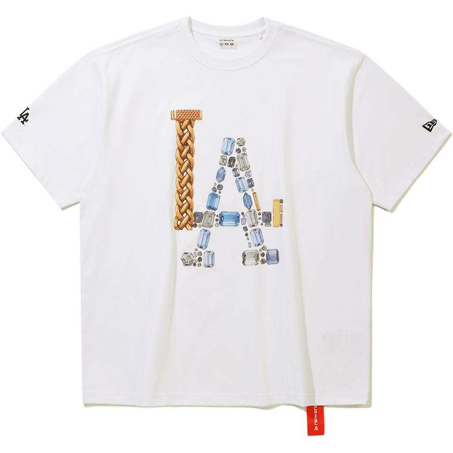 New Era x MLB JEWEL TEE RS62 LOSDOD WHT T Shirt Korean Style Unisex