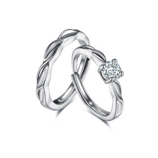CIROCCO Cubic Zirconia Diamond Brass Rings Unisex Silver