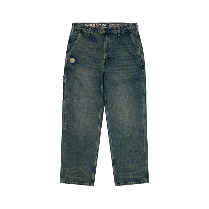 Aape Jeans Men's Blue BLX Moderate Straight Fit Pants