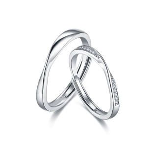 CIROCCO Cubic Zirconia Brass Rings Unisex Silver