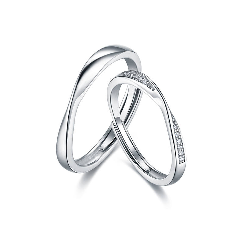 CIROCCO CIROCCO Cubic Zirconia Brass Rings Unisex Silver