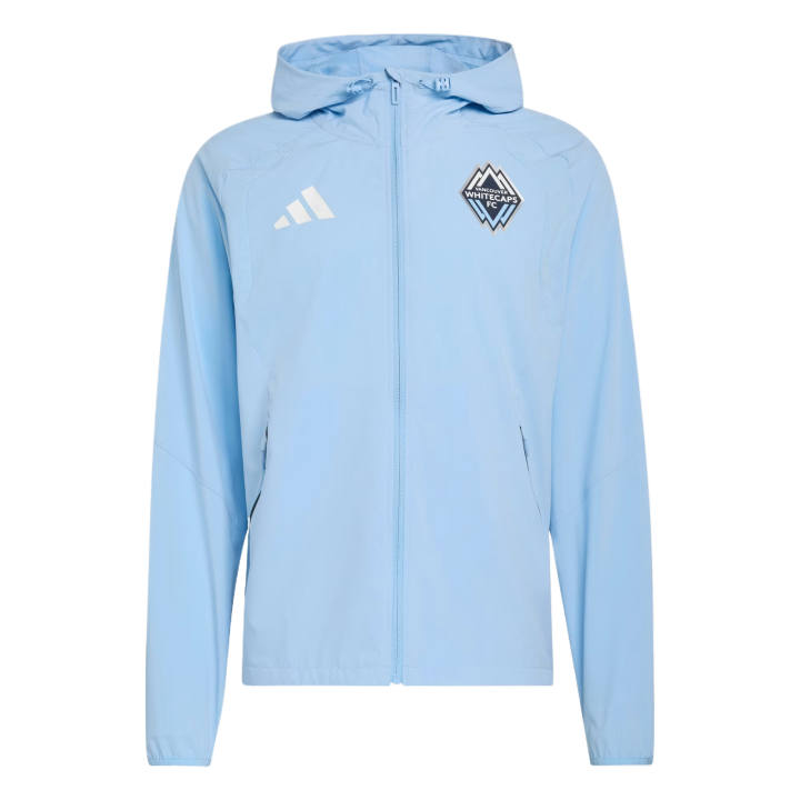 Adidas Adidas Jackets Men's Light Sky Blue/White Hooded Non Detachable Moderate Other