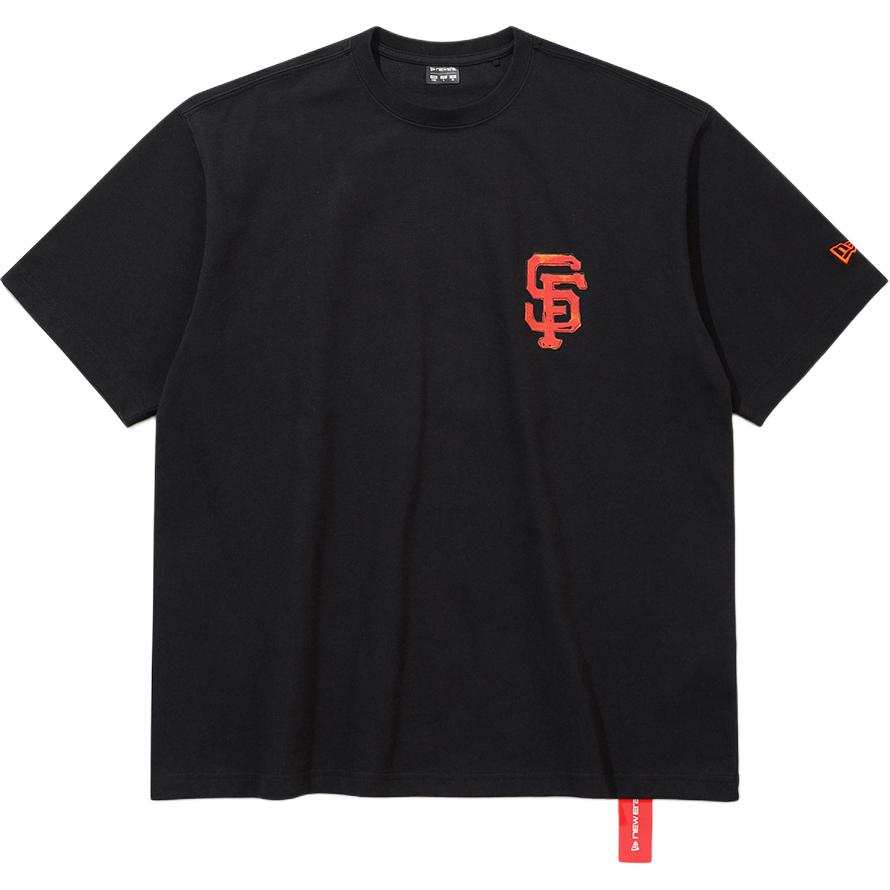 New Era AP MLB DRAWING TEE RS62 SAFGIA BLK T Shirt Korean Style Unisex