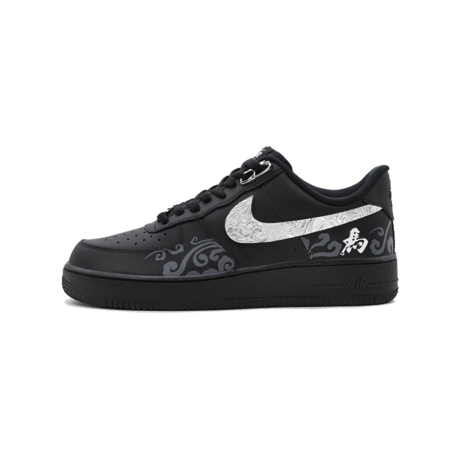 Nike Nike Air Force 1 Speed Cloud Leather Balance Height Increasing Abrasion Resistant Low top Skateboard Shoes Unisex Black