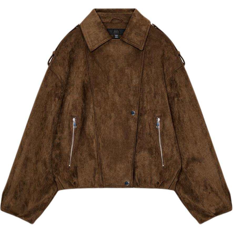 ZARA Jackets Women's Brown Lapel Moderate Other