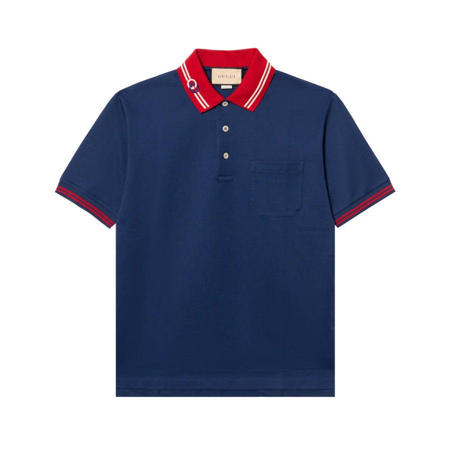 GUCCI SS22 Polo Shirt Men's Blue