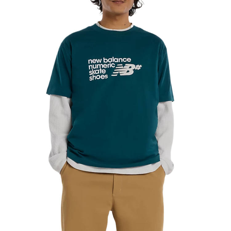 New Balance New Balance T Shirts Men's Medusa Green Crew Neck Moderate