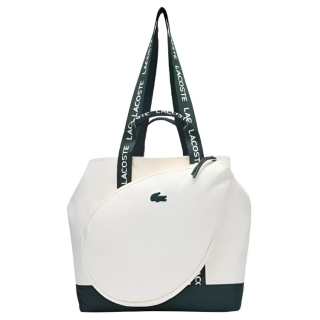 LACOSTE Fabric Tennis Bag Shoulder Bag Unisex Ecru