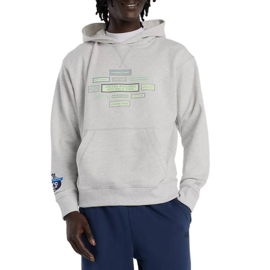 New Balance New Balance Sweatshirts Men's Heather Gray & Gray Hooded Moderate