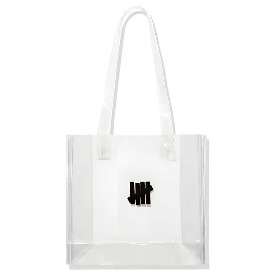 UNDEFEATED Minimalist Style Logo Handbag Regular Unisex White Transparent