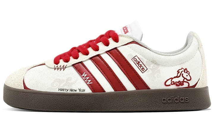 Adidas Adidas Vl Court Classic Skateboard Shoes Unisex Low Top Red