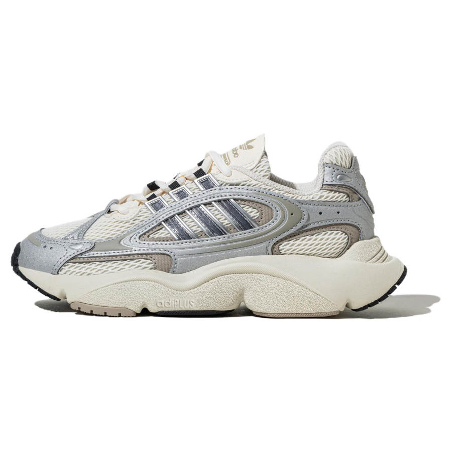 Adidas Originals Ozmillen Mesh, Textile Height Increasing Low top Casual Running Shoes Unisex White Silver Gray