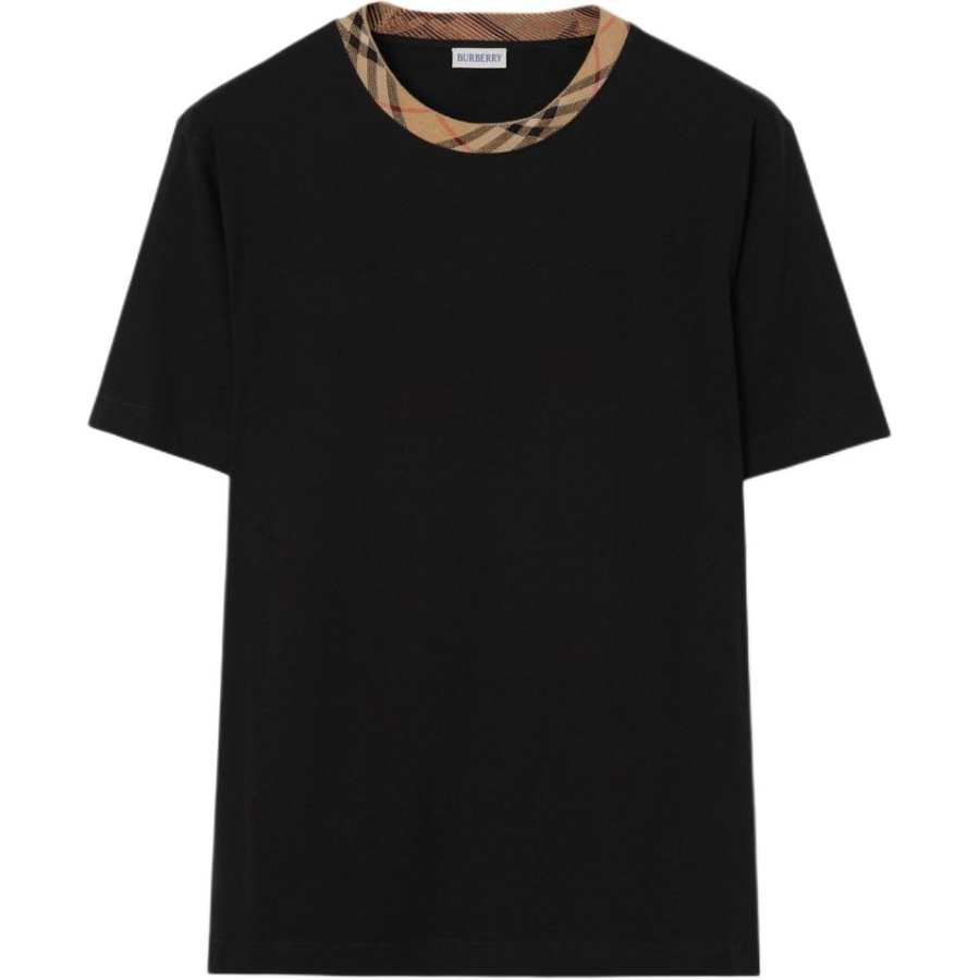 Burberry T Shirts Men's Black Crew Neck Moderate