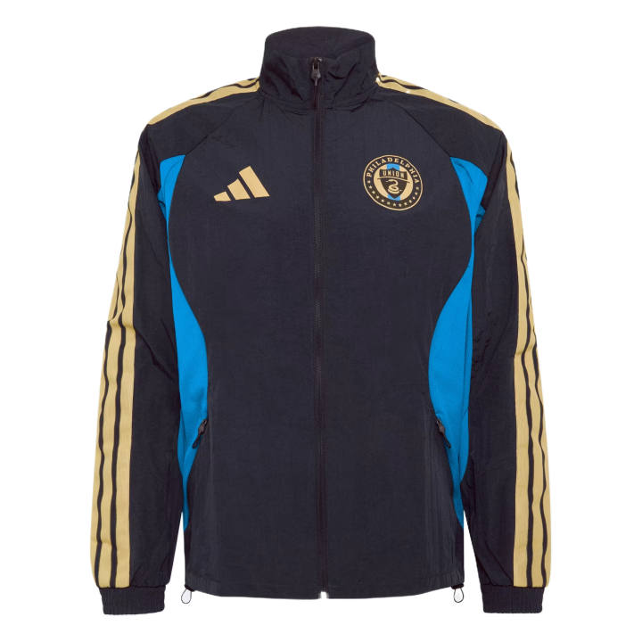 Adidas Adidas Jackets Men's Dark Blue/Light Gold Soccer Ball Stand Collar Moderate Other