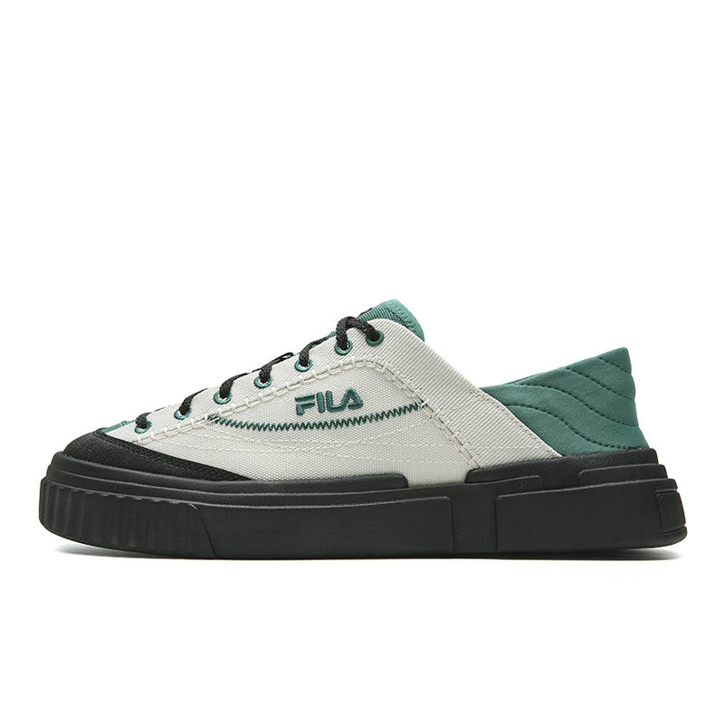 FILA LOOP 1+ Breathable Lightweight Low top Canvas Shoes Women's Light Gray Yellow/Persian Green